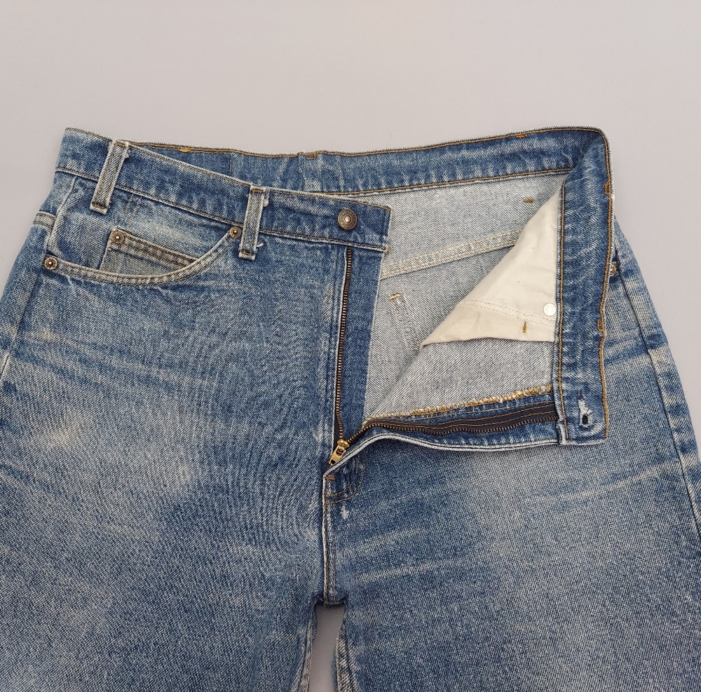 Vintage Levi's Orange Tab Jeans Size 35x32 Distressed Faded Blue Jeans - Picture 6 of 16